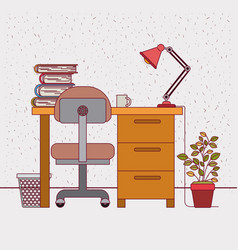 Working space study room Royalty Free Vector Image