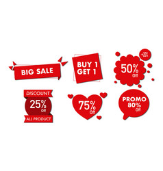 Discount Sticker Sale And Promo With Red Color