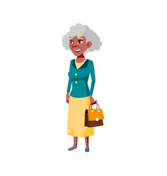 Elegance Style Old Woman With Handbag In Mall