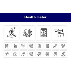 Health Meter Line Icon Set