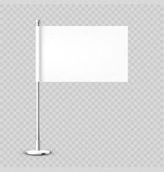 Realistic Table Flag On A Chrome Steel Pole Blank