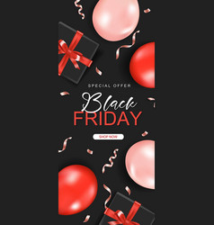 Black Friday Vertical Sale Banner With Realistic