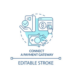 Connect Payment Gateway Turquoise Concept Icon