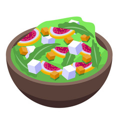 Figs Salad Icon Isometric Style