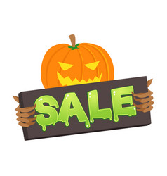 Jack O Lantern Holding Sale Promotion Board