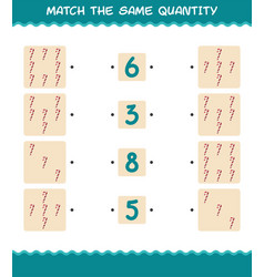 Match The Same Quantity Of Candy Cane Counting