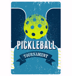 Pickleball Tournament Vintage Grunge Poster