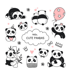 Cute Panda Doodle Baby Bear Koala Animal Tattoo