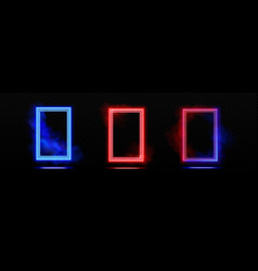 Red And Blue Neon Frames Set