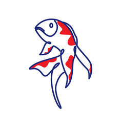 Art Line Golden Fish Icon Logo