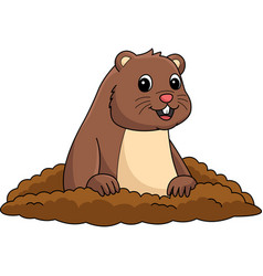 Happy Groundhog Day Cartoon Colored Clipart