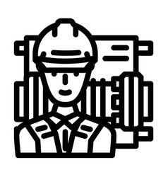 Millwright Repair Worker Line Icon