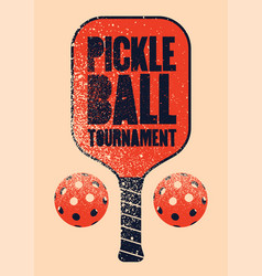 Pickleball Tournament Vintage Grunge Poster