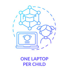 One Laptop Per Child Blue Gradient Concept Icon