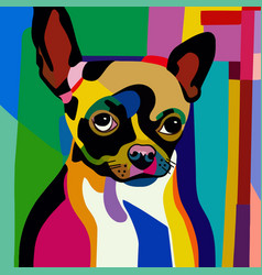 Abstract Cubist Geometric Chihuahua Portrait