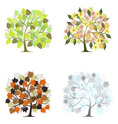 Abstract trees four seasons Royalty Free Vector Image