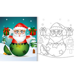 Coloring For Kids With A Cute Santa Clause