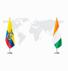 Ecuador And Ivory Coast Flags For Official Meeting