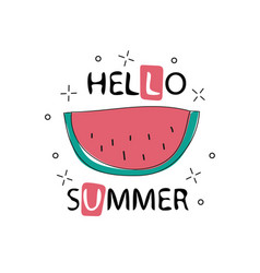 Hello Summer Inscription On The Background