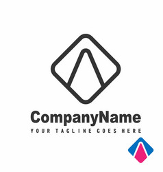 Line Out Inside A Rectangle Logo Design Abstract