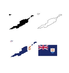 Map With The Flag Of Anguilla