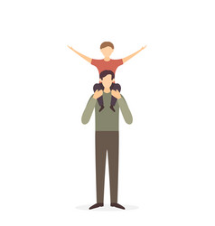 Father With Child On Shoulders