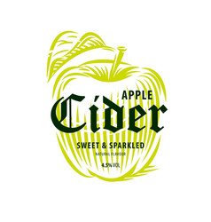 Green Apple Vintage Cider Label Template