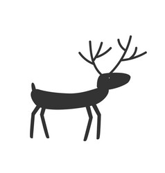 Funny Running Deer With Antlers In Simple Tribal