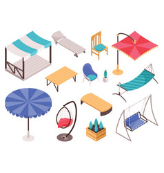 Isometric Garden Furniture Set With Tent