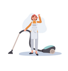 Professional Cleaner Confident Lady Working