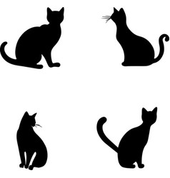 Black Silhouette Of Cats Logo Emblem