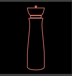 Neon Salt And Pepper Mill Red Color Flat Style