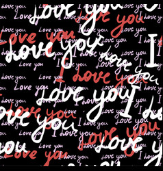 Seamless Pattern Text I Love You Hand Written