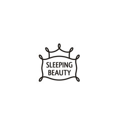 Crown Pillow Sleeping Beauty Line Art Logo