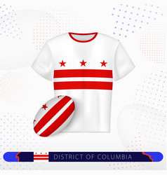 District Of Columbia Rugby Jersey With Rugby Ball