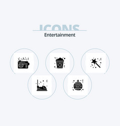 Entertainment Glyph Icon Pack 5 Icon Design Snack