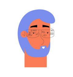 Man In Arched Glasses In A Flat