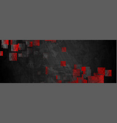 Black And Red Grunge Squares Abstract Banner