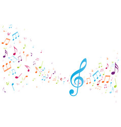 Colorful music notes background Royalty Free Vector Image