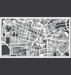 Cordoba Argentina City Map In Black And White