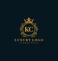 Initial Kc Letter Royal Luxury Logo Template