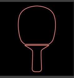 Neon Rocket Of A Table Tennis Red Color Flat