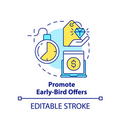 Promote Early Bird Offers Concept Icon