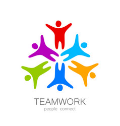 Teamwork people connect design template Royalty Free Vector