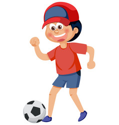 A Boy Playing Football Cartoon Character