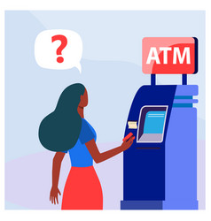 African American Woman Using Atm