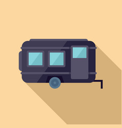 Camper Trailer Icon Flat Auto Bus