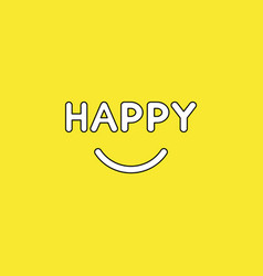 Concept Happy Text With Smiling Mouth