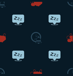 Set Sheep Alarm Clock And Sleepy On Seamless