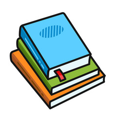 Stack Of Books Icon Color Isolated